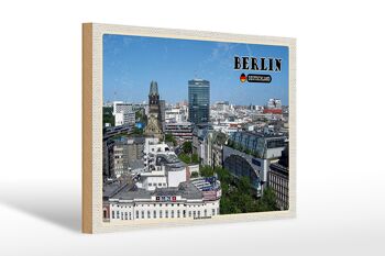 Panneau en bois villes Berlin capitale Kurfürstendamm 30x20cm 1