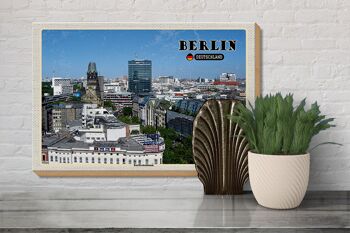 Panneau en bois villes Berlin capitale Kurfürstendamm 30x20cm 3