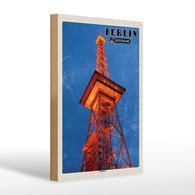 Holzschild Städte Berlin Funkturm Deutschland 20x30cm