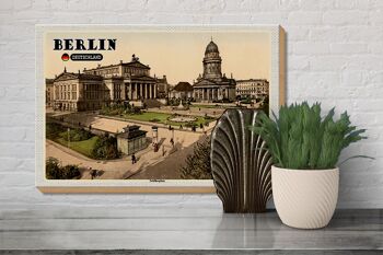 Panneau en bois villes Berlin Schillerplatz architecture 30x20cm 3