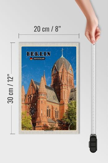 Panneau en bois villes Berlin Église Sainte-Croix 20x30cm 4