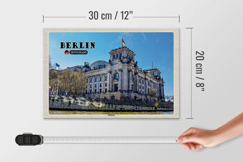 Panneau en bois villes Berlin Reichstag politique architecture 30x20cm 4