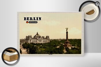 Panneau en bois villes Berlin Colonne de la Victoire Allemagne 30x20cm 2