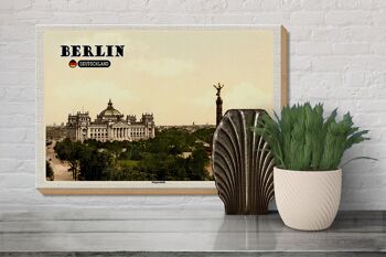 Panneau en bois villes Berlin Colonne de la Victoire Allemagne 30x20cm 3