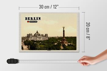 Panneau en bois villes Berlin Colonne de la Victoire Allemagne 30x20cm 4