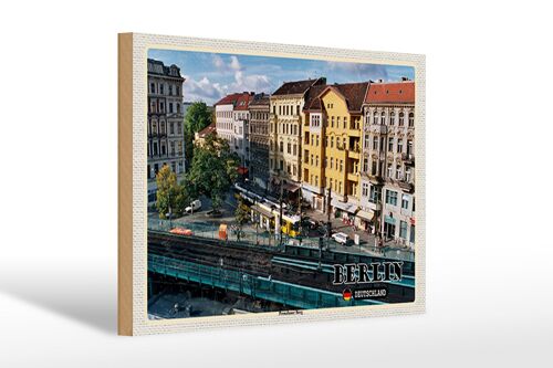 Holzschild Städte Berlin Prenzlauer Berg Deutschland 30x20cm