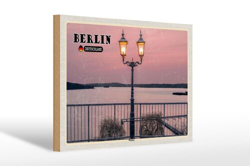 Holzschild Städte Berlin Hauptstadt Wannsee 30x20cm