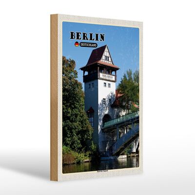 Cartello in legno città Berlino Isola della Gioventù Viaggio 20x30 cm