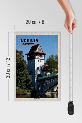 Panneau en bois villes Berlin Île de la Jeunesse Voyage 20x30cm 4