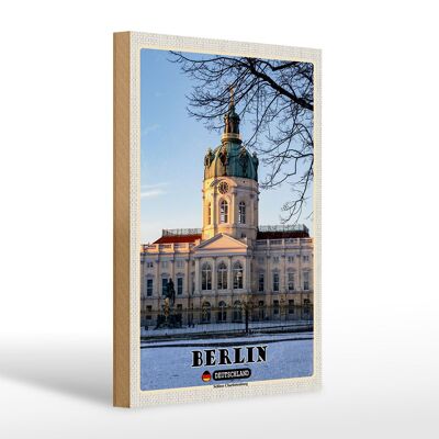 Cartel de madera ciudades Berlín Palacio de Charlottenburg 20x30cm