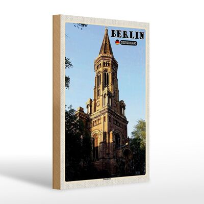 Cartel de madera ciudades Berlín Alemania Zionskirche 20x30cm