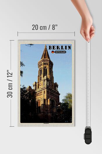 Panneau en bois villes Berlin Allemagne Zionskirche 20x30cm 4