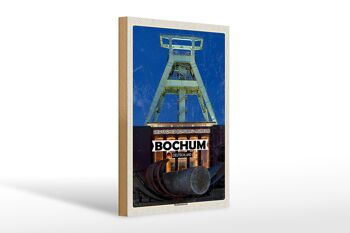 Panneau en bois villes Musée minier de Bochum Allemagne 20x30cm 1