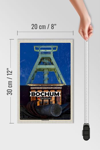 Panneau en bois villes Musée minier de Bochum Allemagne 20x30cm 4