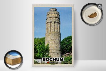 Panneau en bois villes Bochum Bismarck Tower architecture 20x30cm 2