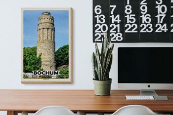 Panneau en bois villes Bochum Bismarck Tower architecture 20x30cm 3