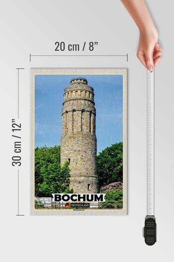 Panneau en bois villes Bochum Bismarck Tower architecture 20x30cm 4