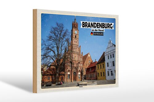 Holzschild Städte Brandenburg an der Havel Rathaus 30x20cm