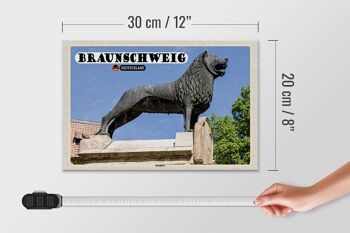 Panneau en bois villes château de Braunschweig architecture du lion 30x20cm 4