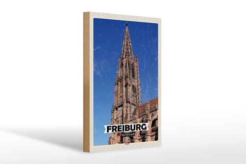 Holzschild Städte Freiburg Deutschland Münster Trip 20x30cm