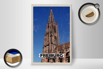 Panneau en bois villes Fribourg Allemagne Münster Trip 20x30cm 2