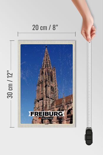 Panneau en bois villes Fribourg Allemagne Münster Trip 20x30cm 4