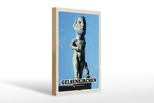Holzschild Städte Gelsenkirchen Herkules Skulptur 20x30cm