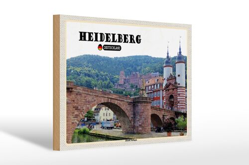 Holzschild Städte Heidelberg Altstadt Torbogen 30x20cm