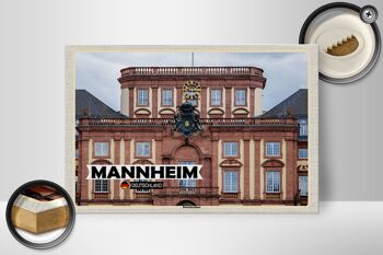 Panneau en bois villes Mannheim Allemagne château baroque 30x20cm 2