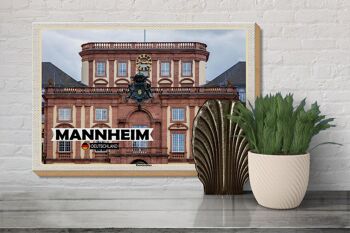 Panneau en bois villes Mannheim Allemagne château baroque 30x20cm 3