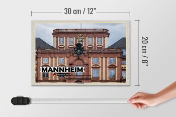Panneau en bois villes Mannheim Allemagne château baroque 30x20cm 4