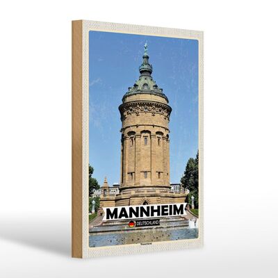 Holzschild Städte Mannheim Wasserturm Altstadt 20x30cm