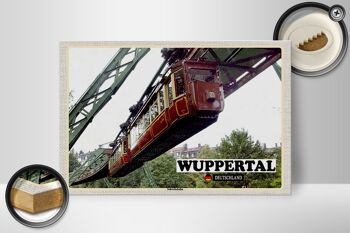 Panneau en bois villes Wuppertal Allemagne chemin de fer suspendu 30x20cm 2