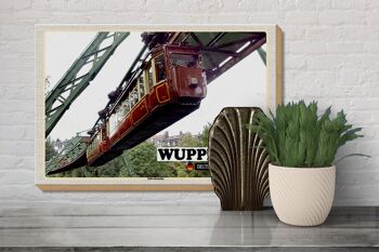 Panneau en bois villes Wuppertal Allemagne chemin de fer suspendu 30x20cm 3