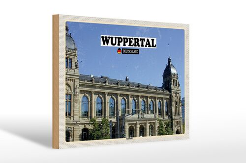 Holzschild Städte Wuppertal Deutschland Stadthalle 30x20cm