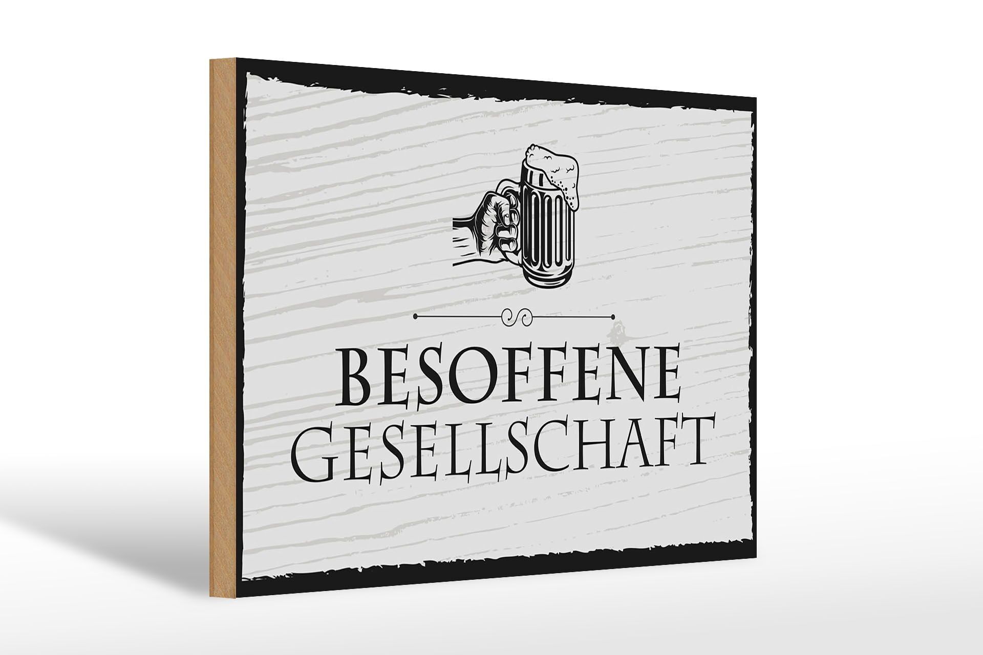 Cartello in legno con scritta "Boccale di birra della società ubriaca" 30x20 cm