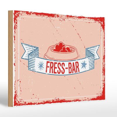 Holzschild Spruch 30x20cm Fress-Bar