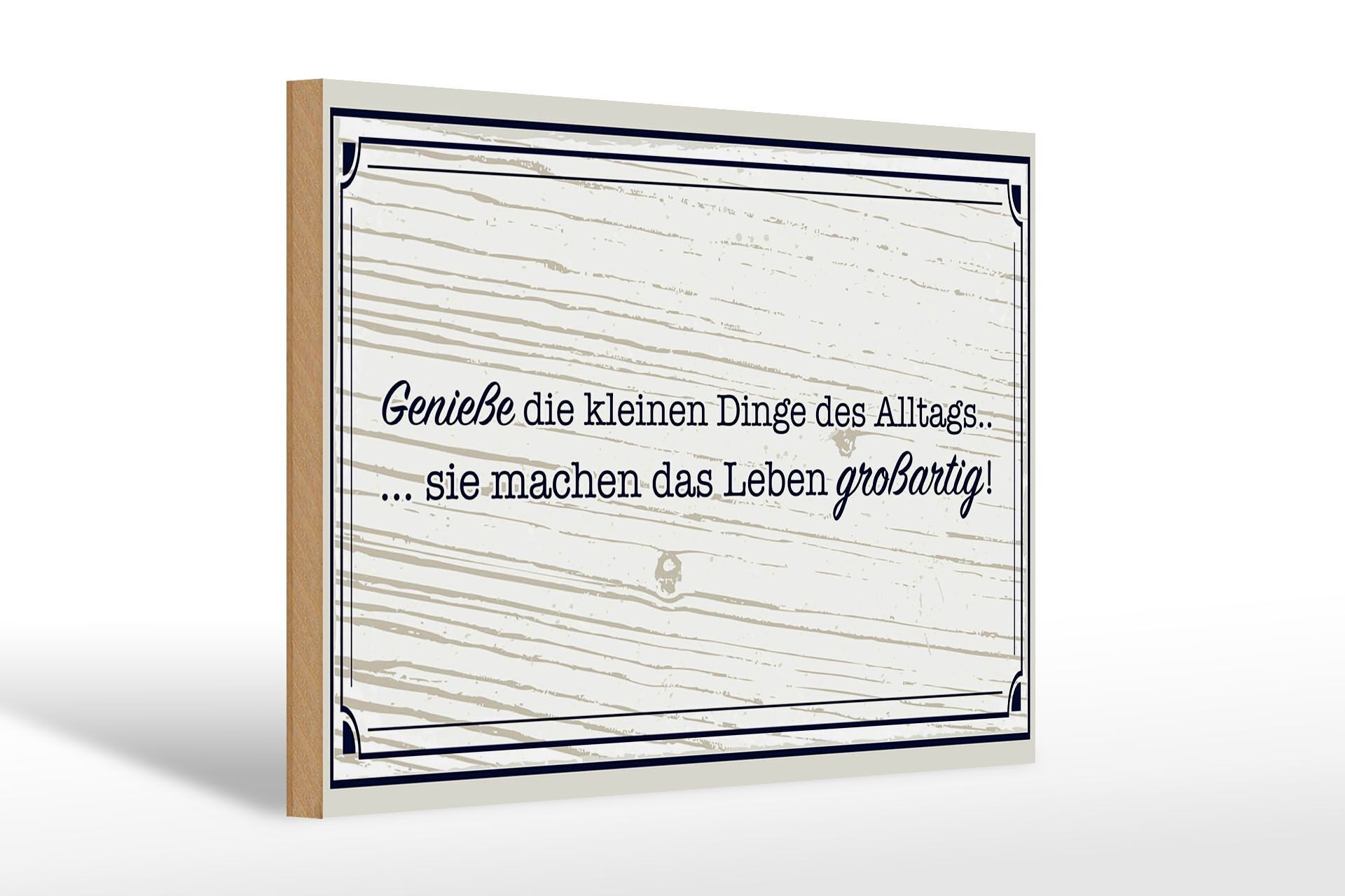 Cartello in legno con scritta 30x20 cm Goditi le piccole cose della vita di tutti i giorni
