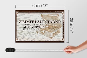 Panneau en bois indiquant 30x20cm Volume de la pièce : Musique que vous pouvez mettre dedans 4