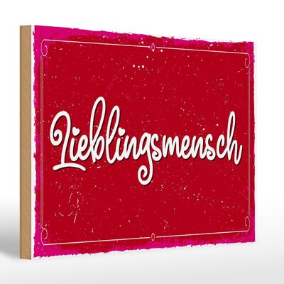 Holzschild Spruch 30x20cm Lieblingsmensch