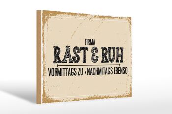Panneau en bois indiquant 30x20cm société Rast & Ruh matins 1