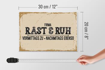 Panneau en bois indiquant 30x20cm société Rast & Ruh matins 4