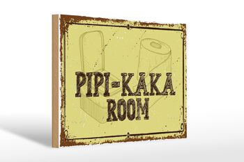 Panneau en bois indiquant Chambre Pipi-Kaka 30x20cm 1