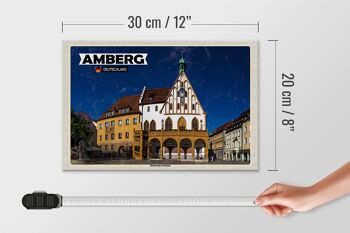 Panneau en bois indiquant l'hôtel de ville historique d'Amberg 30x20cm 4