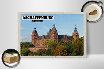 Panneau en bois villes Château d'Aschaffenburg Johannesburg 30x20cm 2