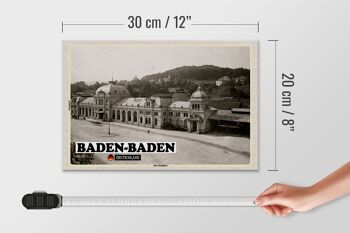 Panneau en bois villes Baden-Baden ancienne gare 30x20cm 4