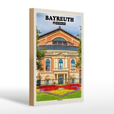 Wooden sign cities Amberg Bayreuth manor house 20x30cm