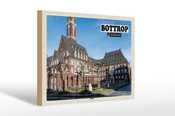 Panneau en bois villes Mairie de Bottrop architecture 30x20cm 1