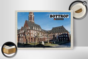 Panneau en bois villes Mairie de Bottrop architecture 30x20cm 2