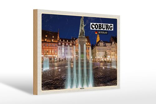 Holzschild Städte Coburg Hofgärten Skulptur 30x20cm